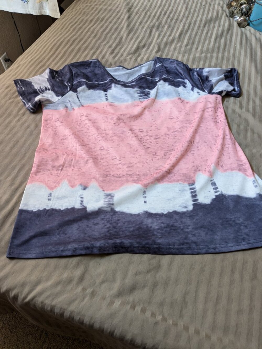 Tie Dye Slinky Knit Top T-Shirt Tee
